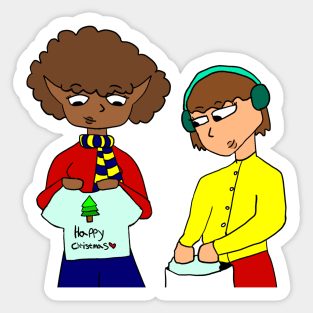 Two Girls Shopping Sticker